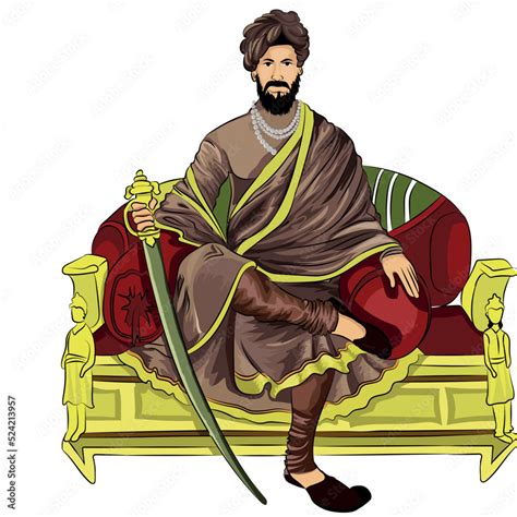 Indian king sitting on throne vector file Stock Vector | Adobe Stock