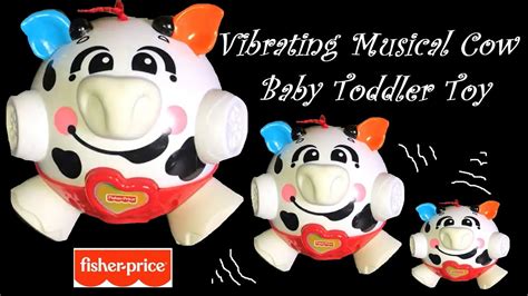 Vintage Vibrating Bounce & Giggle Musical Cow Fisher Price Baby Toddler Teething Toy - YouTube