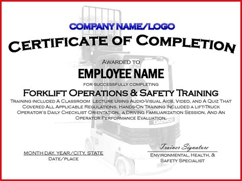 002 Forklift Truck Training Certificate Template Free Osha pertaining to Forklift Certification ...