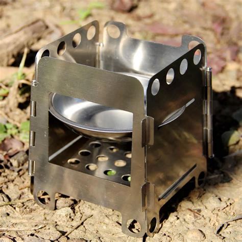 Folding Wood Stove Pocket Alcohol Stove Outdoor Cooking Camping ...