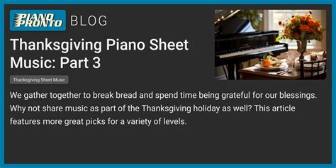 Thanksgiving Piano Sheet Music: Part 3 | Piano Pronto Publishing