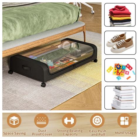 Under Bed Storage Containers with Wheels Rolling Under Bed Storage Bin ...