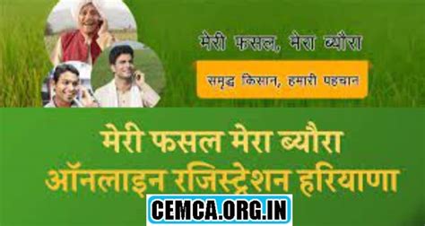 Haryana Meri Fasal Mera Byora www.fasal.haryana.gov.in Online ...