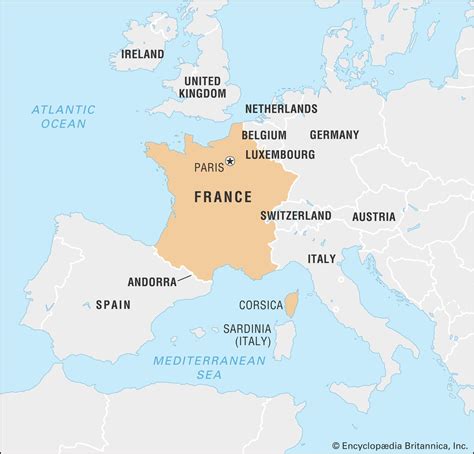 Francia mapa de europa - Mapa de Francia europa (Europa Occidental - Europa)