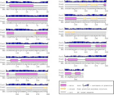 The secondary structure of the fusion protein construct. The structure ...