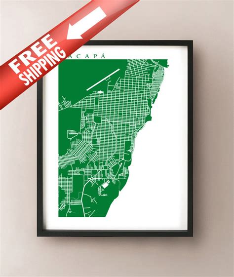 Macapá Map Print Brazil Poster - Etsy