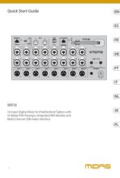 Midas MR18 - Manual, Guía de inicio rápido, Guía del usuario