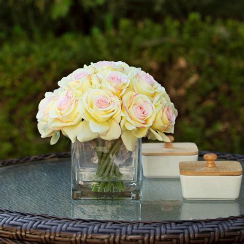 Primrue Silk Roses Arrangement in Vase & Reviews | Wayfair