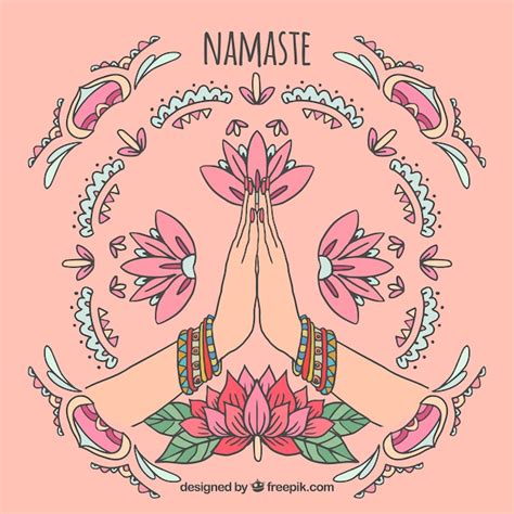 Free Vector | Namaste greeting background with ornaments