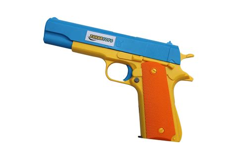 ZAHAR Toys - Realistic Size Toy Gun - Colt 1911 - 10 Colorful Soft Bullets - Ejecting Magazine ...