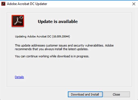 Manually update Adobe Acrobat software