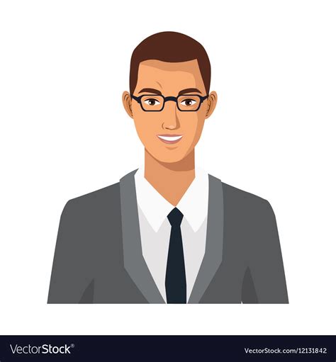 Businessman with glasses manager work employee Vector Image