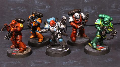 Warhammer 40k Space Marine Kill Team tricked out in F1 colours