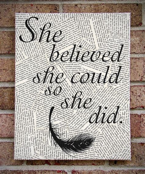 Quote Wall Art: She Believed She Could So She Did by TribeAndTrade