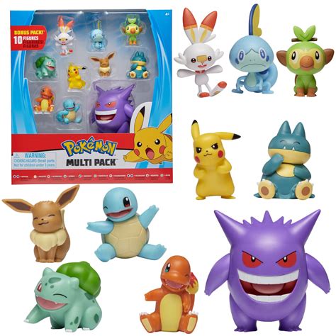 Buy PoKéMoN Ultimate Battle Multi 10 Pack Action Figures - Gengar, Pikachu, Charmander, Squirtle ...