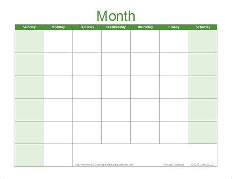 10 free printable blank calendar templates fillable pdf - print ...