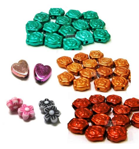 Plastic Beads in Bulk Plastic Beads for Necklace Flowers Heart Beads ...