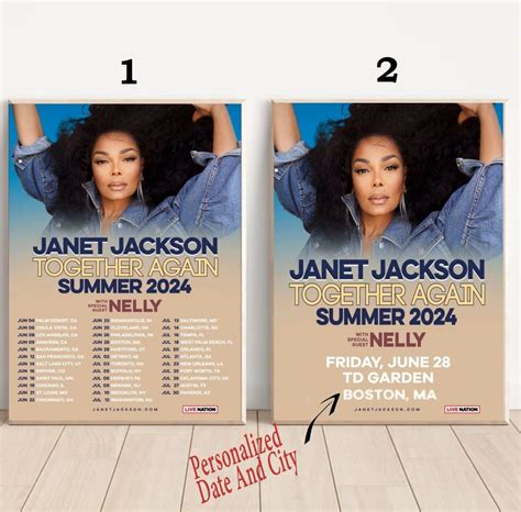 Janet Jackson 2024 Together Again Spring and Summer 2024 Tour Poster ...