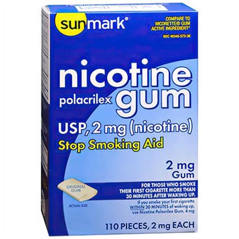 Sunmark Nicotine Polacrilex Gum 2 mg Original Flavor - 110 ct, 1 Count ...