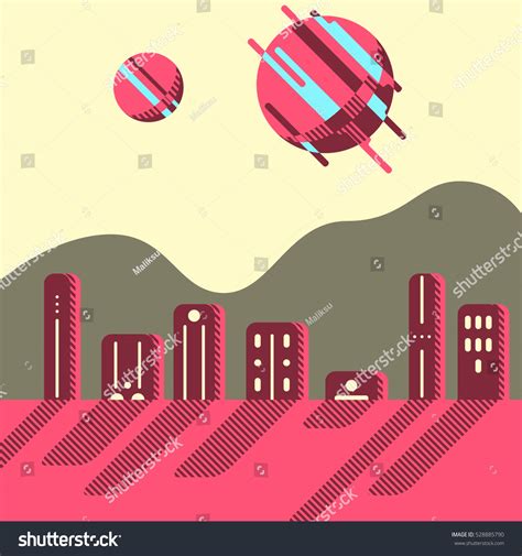 Futuristic Town Vector Illustration Stock Vector (Royalty Free ...