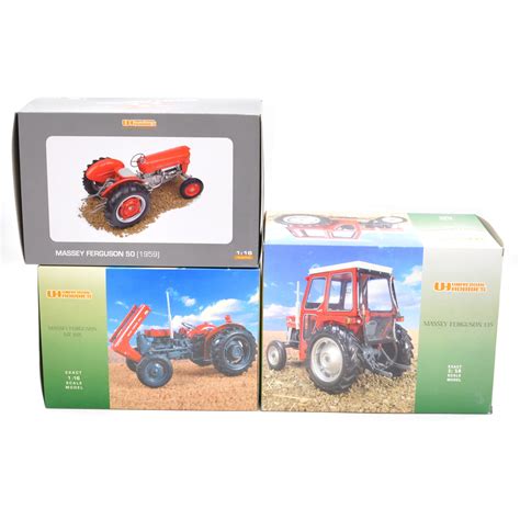 Lot 350 - Three Universal Hobbies farm model tractors