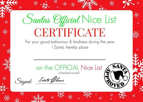 Santa nice list certificate | Christmas nice list, Nice list ...