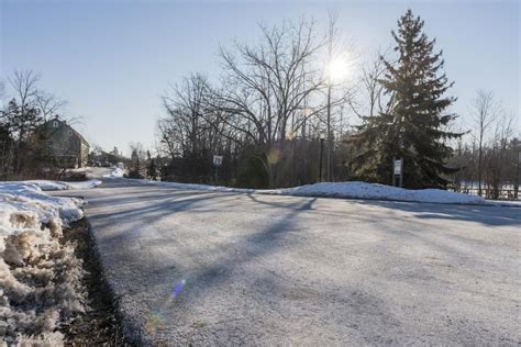 Winter Road in Ontario: Residential Day - HDRi Maps and Backplates