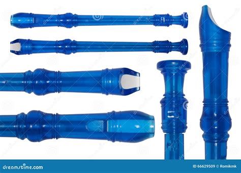 Blue plastic flute stock image. Image of sound, instrument - 66629509