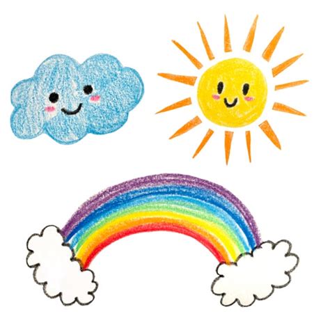 Rainbow Clipart PNG Files Sun Clipart Cloud Clipart | Etsy