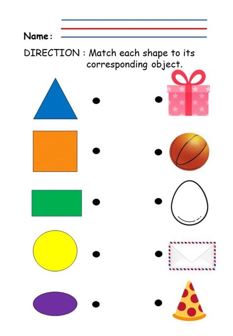 Matching Shapes activity for Pre-kindergrarten | Shapes worksheet ...