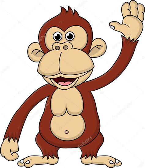 Chimpanzee cartoon waving hand — Stock Vector © idesign2000 #11908252