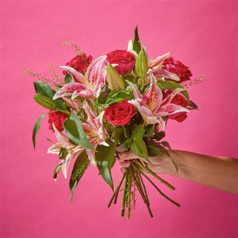 Rose & Lily Bouquet - Cheap Flowers by Post UK