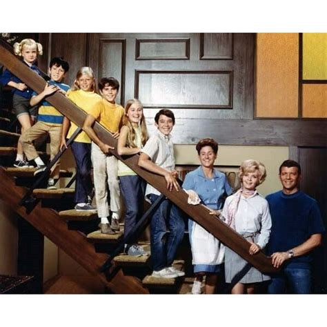 The Brady Bunch classic family line-up season one on staircase 8x10 inch photo - Walmart.com