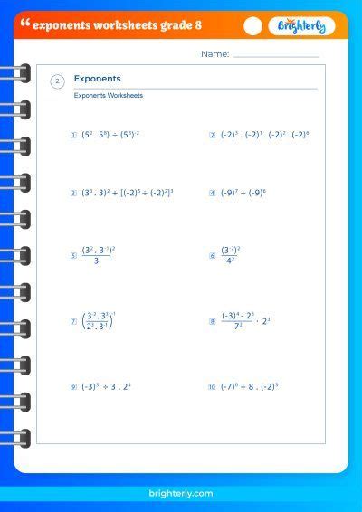 How To Use Exponents Worksheets Grade 8 [PDFs] Brighterly.com