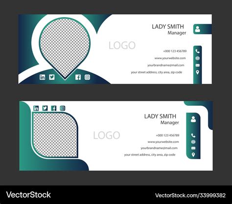 Professional email signature template Royalty Free Vector