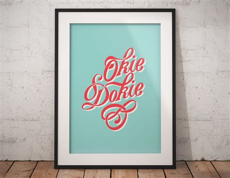 Okie Dokie, Typographic Digital Print, Okie Dokie Artichokie, Kids Room ...