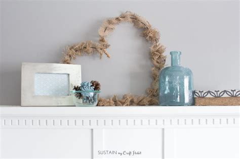 How to Make a Simple Wire and Burlap Heart Wreath: DIY Rustic Farmhouse Decor – Sustain My Craft ...