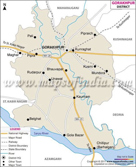 District Map of Gorakhpur | Gorakhpur, Map, General knowledge facts