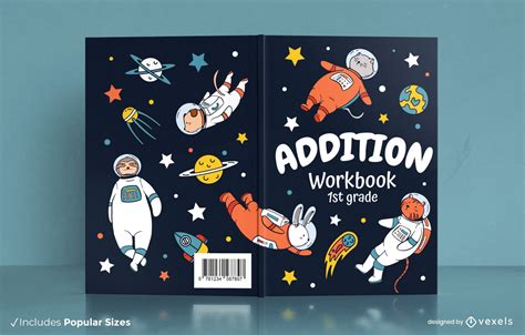 Animal Astronauts Space Book Cover Design Vector Download