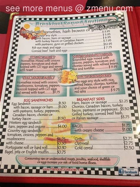 Online Menu of Famous 50s Diner Restaurant, Bridgeport, Connecticut, 06610 - Zmenu