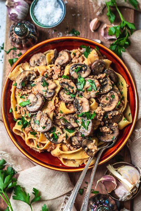 Vegan Mushroom Stroganoff - Easy Vegan Recipe - Two Spoons