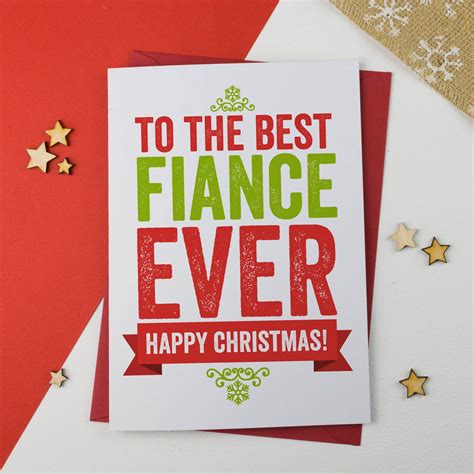 Best Fiancé Ever Christmas Card - Christmas Card - A is for Alphabet