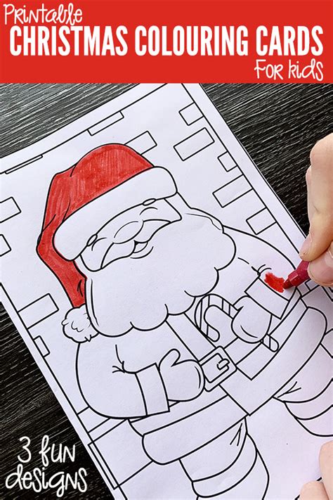 Free Printable Christmas Colouring Cards for Kids | Childhood 101