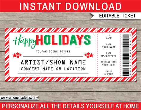 Printable Concert Ticket Template