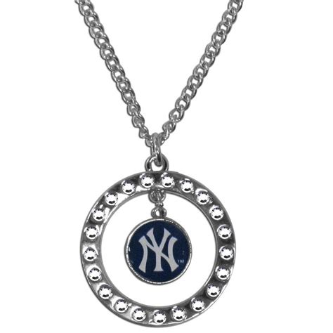 New York Yankees Necklace Chain Rhinestone Hoop