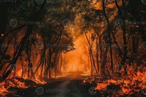 Devastating Forest Fire with Smoke and Flames 29984228 Stock Photo at Vecteezy