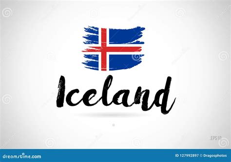 Iceland Country Flag Concept with Grunge Design Icon Logo Stock Vector - Illustration of ...