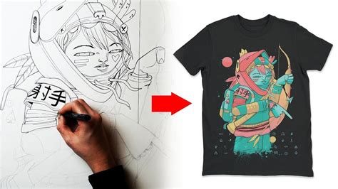 How I design a T Shirt - Clothing Art Tutorial | T-shirt design ...