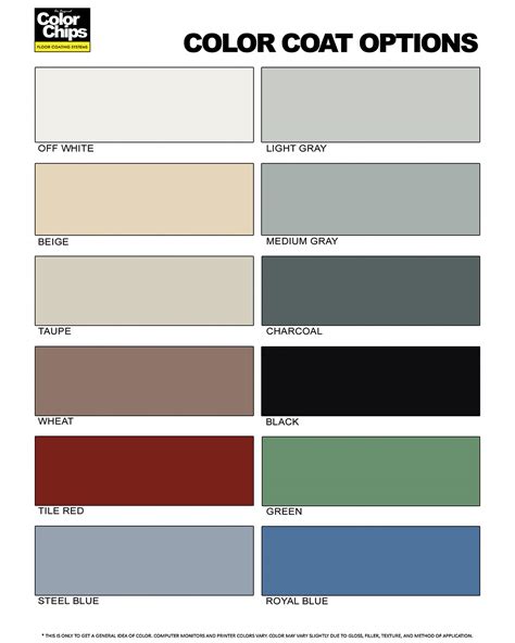 Epoxy Floor Paint Color Chart – Flooring Guide by Cinvex