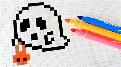 Halloween Pixel Art - How To Draw Halloween Ghost #pixelart